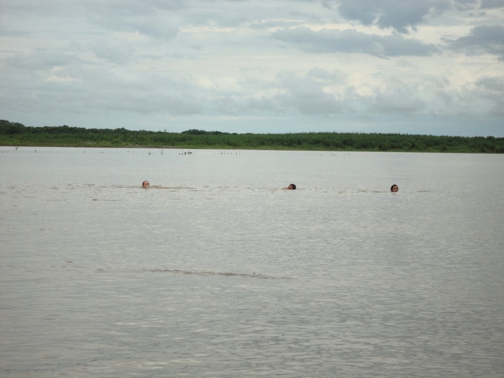 Baño en el Amazonas peruano. Perú. Baño en el Amazonas.